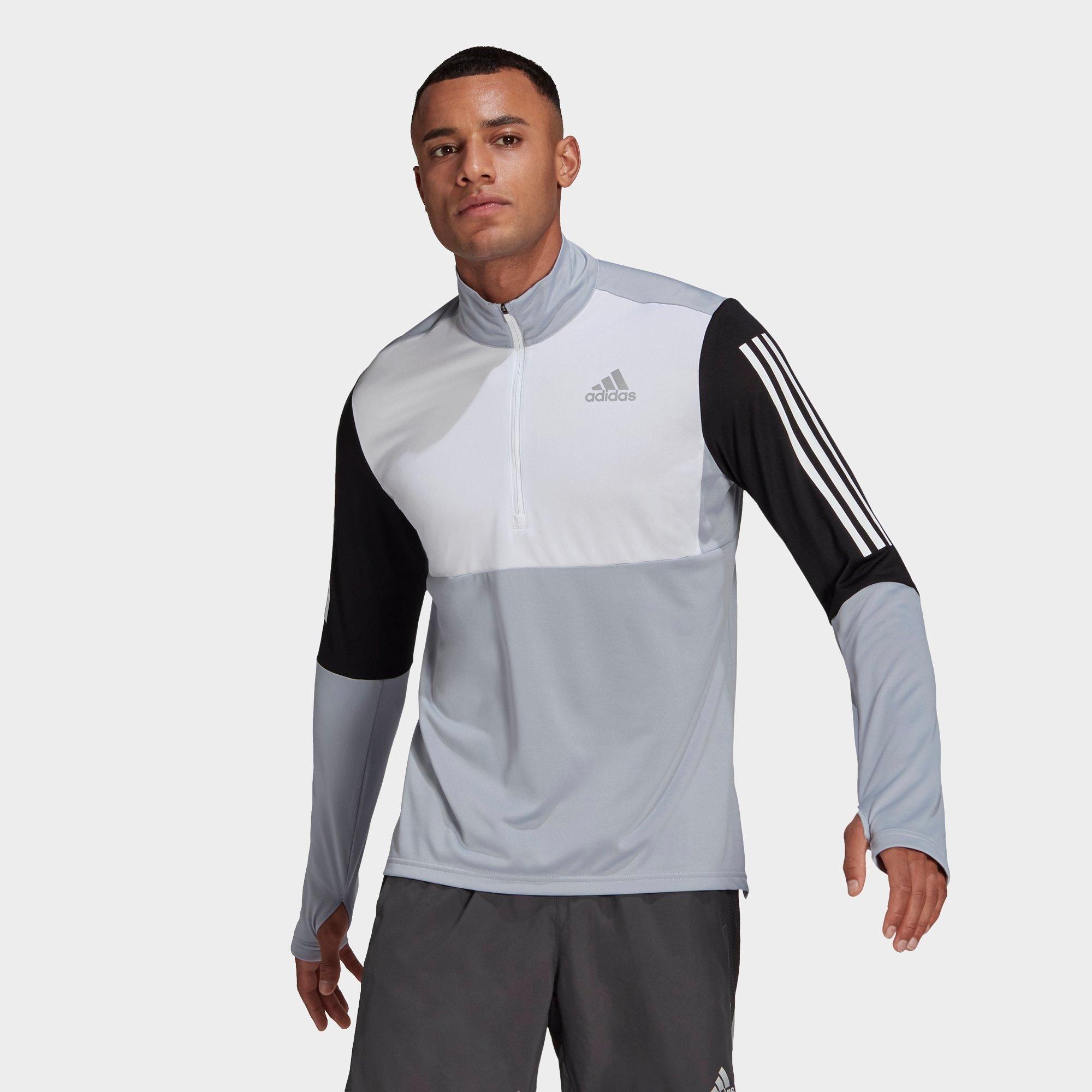 white half zip running top