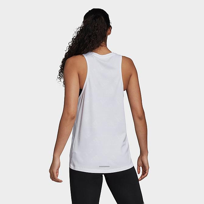 Back Right view of Women's adidas Athletics Own The Run Training Tank in White Click to zoom