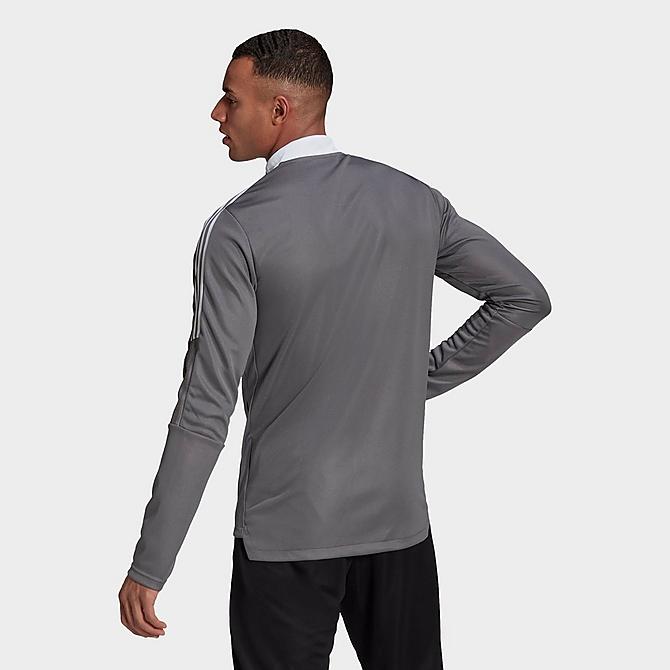 Back Left view of Men's adidas Tiro 21 Track Jacket in Team Grey Four Click to zoom