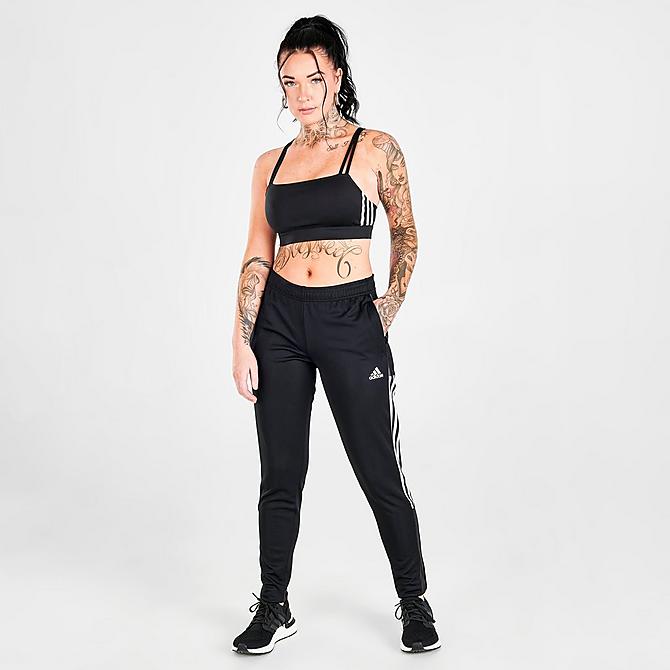 Front Three Quarter view of Women's adidas Tiro 21 Track Pants in Black/White Click to zoom