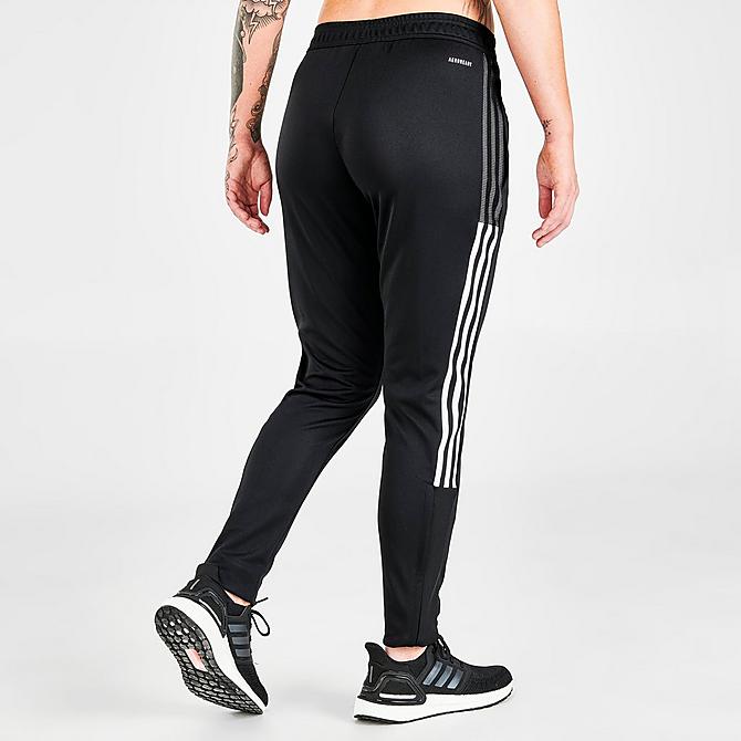 Back Right view of Women's adidas Tiro 21 Track Pants in Black/White Click to zoom