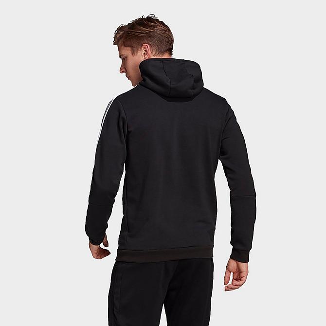 Back Left view of Men's adidas Tiro 21 Hoodie in Black/Black/White Click to zoom