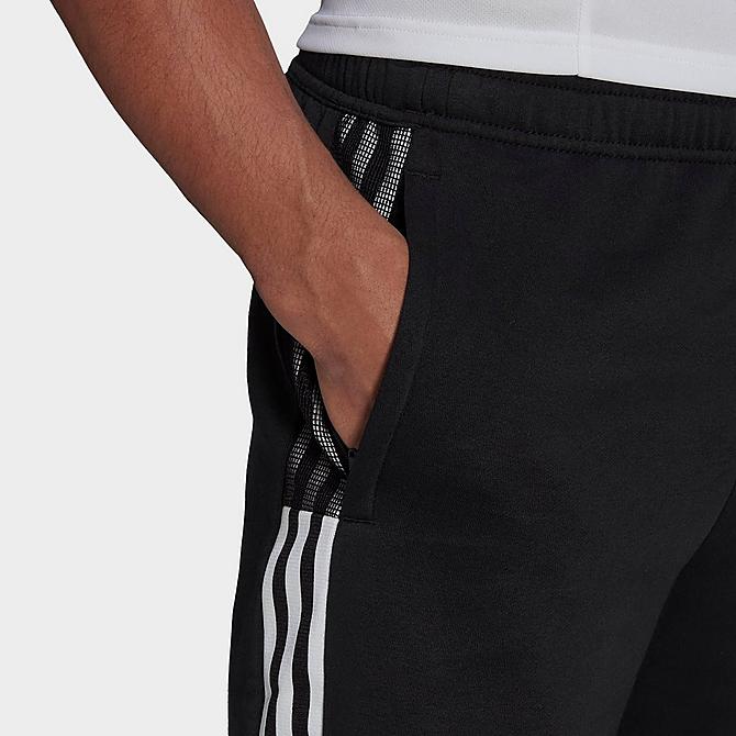 Back Left view of Men's adidas Tiro 21 Sweat Shorts in Black Click to zoom