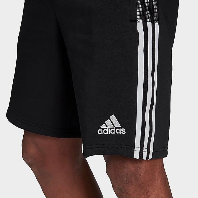 Back Right view of Men's adidas Tiro 21 Sweat Shorts in Black Click to zoom