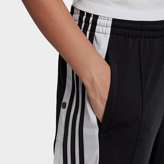 On Model 5 view of Women's adidas Originals Adicolor Classics Adibreak Snap Track Pants in Black/White Click to zoom