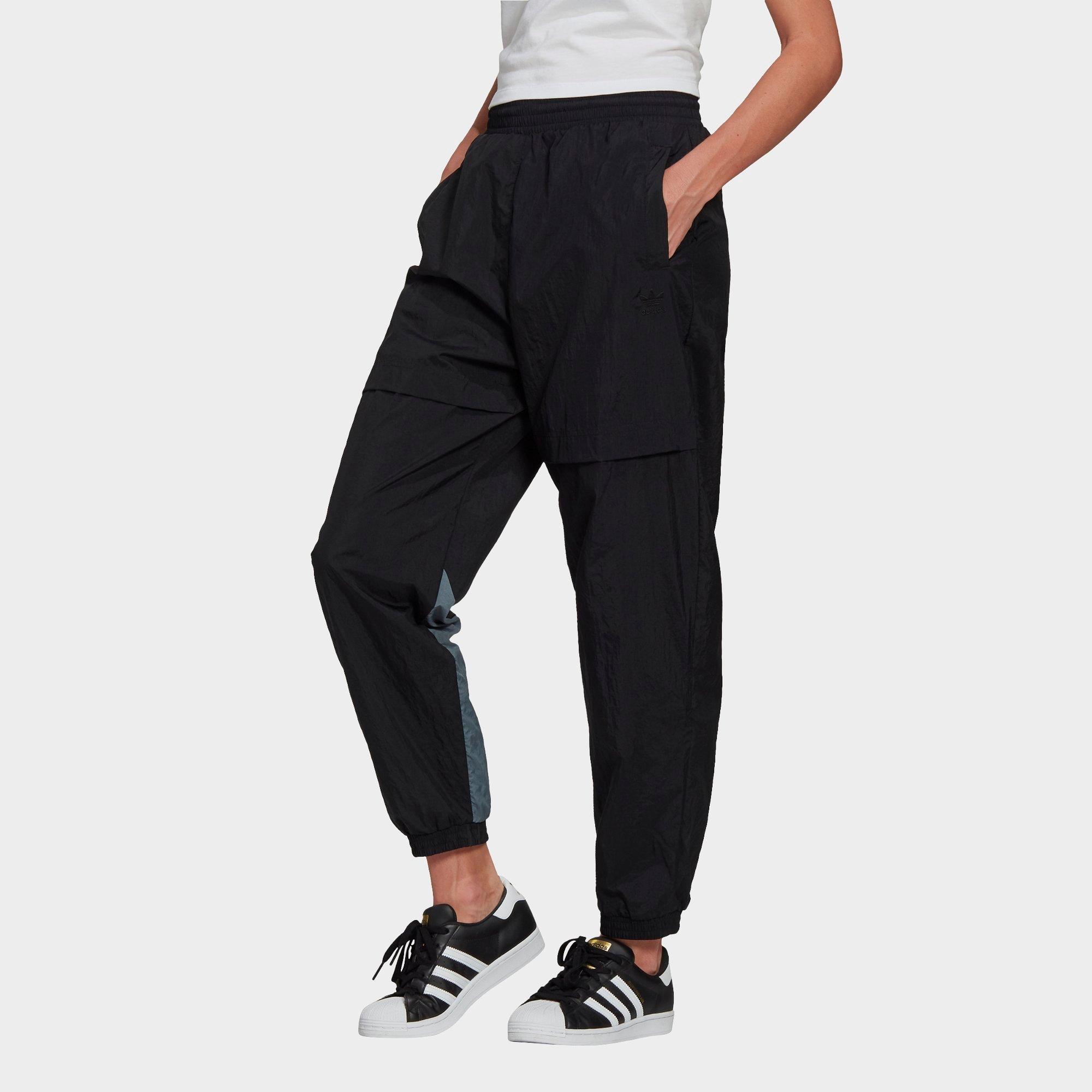 adidas originals fakten wide leg track bottoms in black