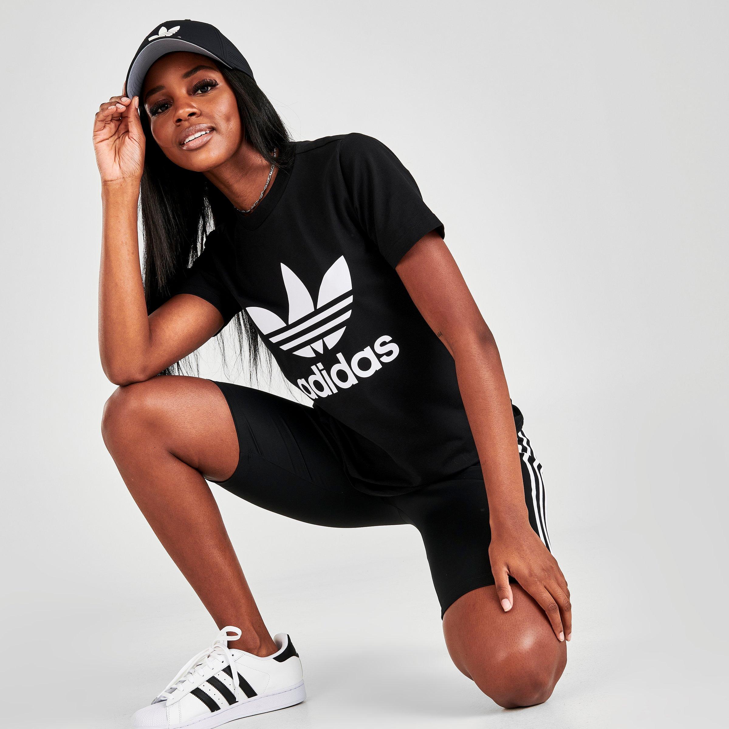 adidas trefoil t shirt women's