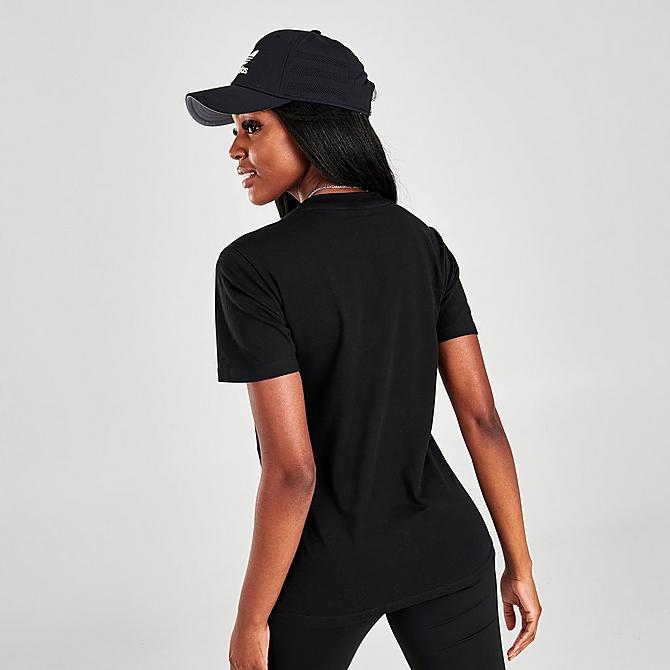 On Model 5 view of Women's adidas Originals Adicolor Classics Trefoil T-Shirt in Black Click to zoom