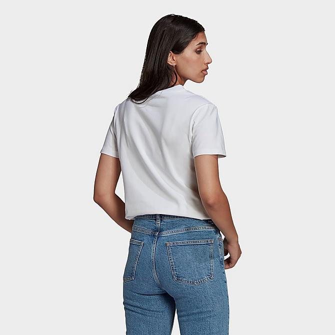 Back Left view of Women's adidas Originals Adicolor Classics Trefoil T-Shirt in White Click to zoom