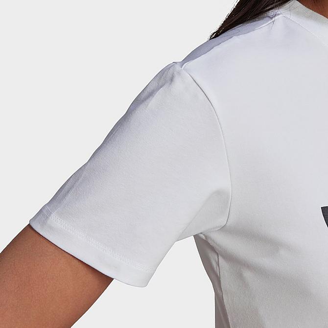 On Model 5 view of Women's adidas Originals Adicolor Classics Trefoil T-Shirt in White Click to zoom