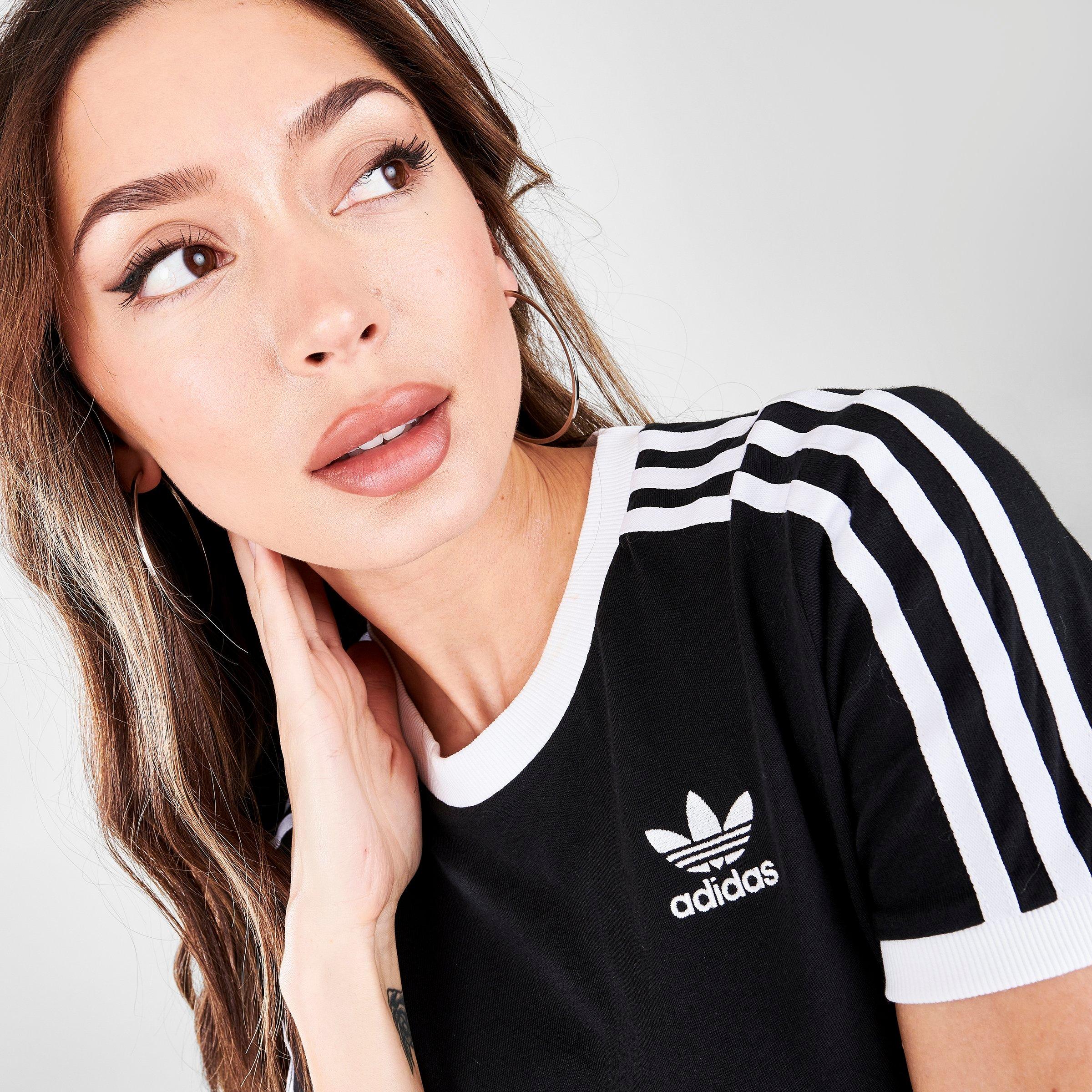 womens 3 stripe adidas t shirt