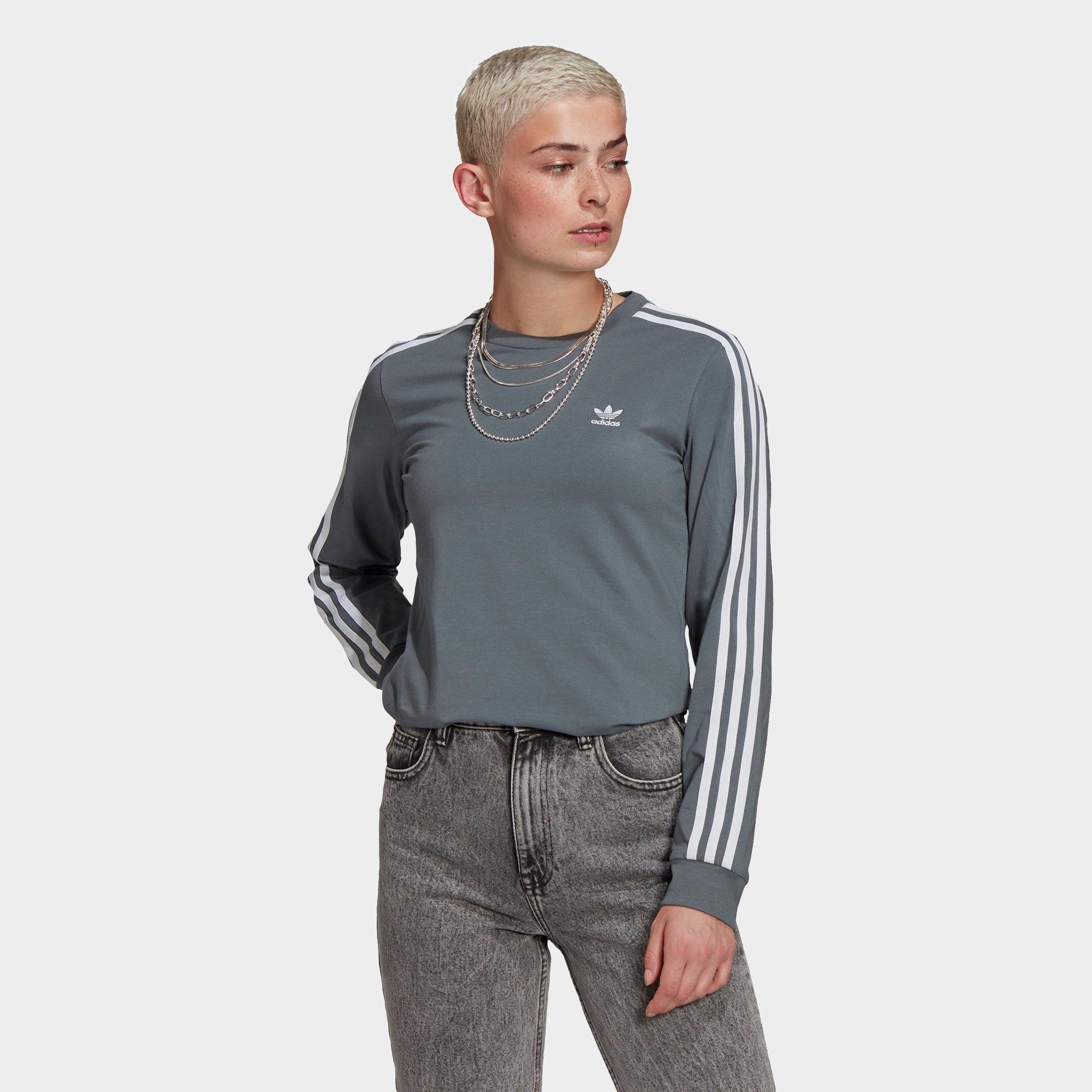 adidas 3 stripe top long sleeve