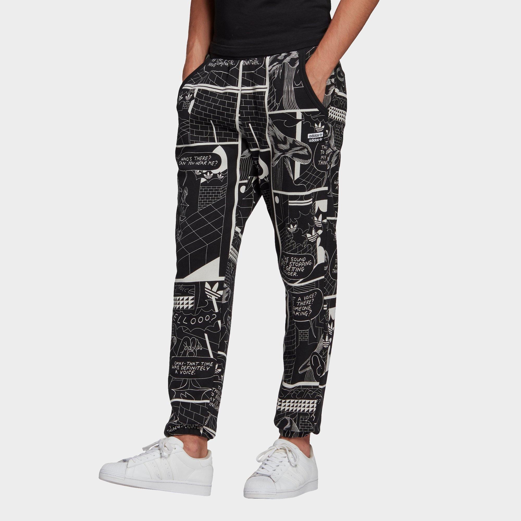 adidas originals ryv two tone joggers in black and white
