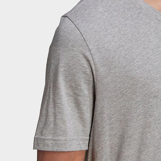 On Model 5 view of Men's adidas Originals Trefoil Essentials T-Shirt in Medium Grey Heather Click to zoom