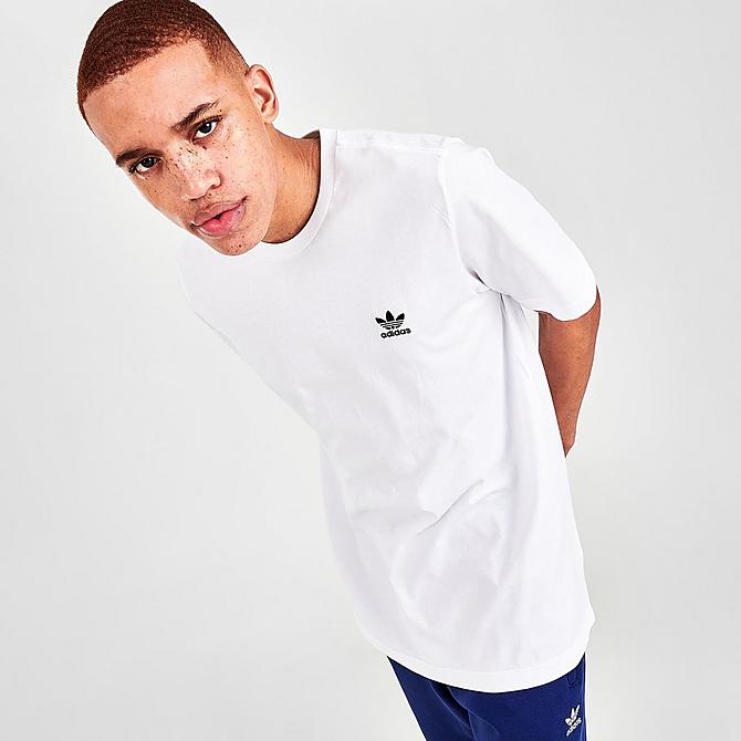 Back Left view of Men's adidas Originals Trefoil Essentials T-Shirt in White Click to zoom