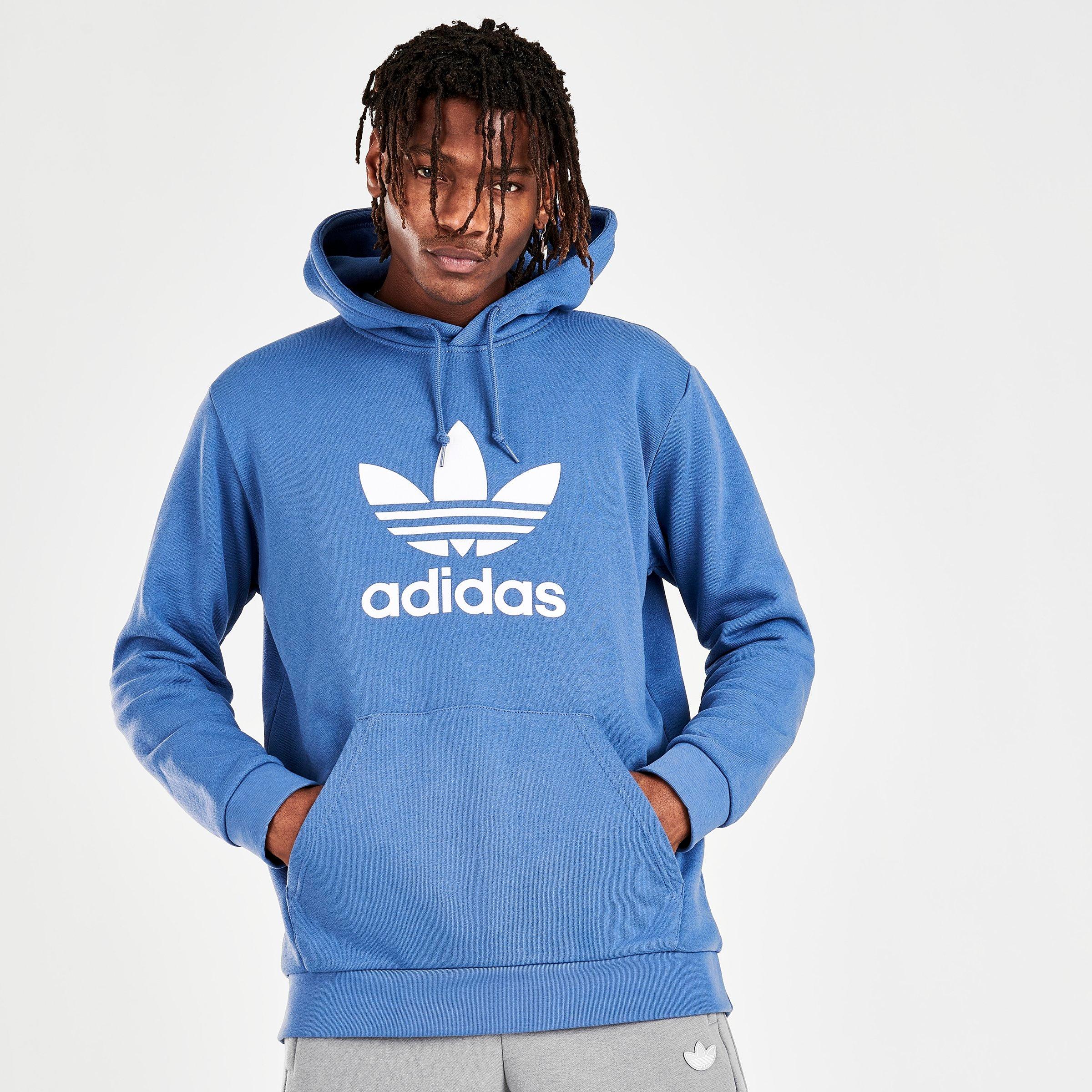 adidas originals trefoil hoodie blue