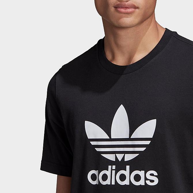 Back Right view of Men's adidas Originals Trefoil T-Shirt in Black/White Click to zoom