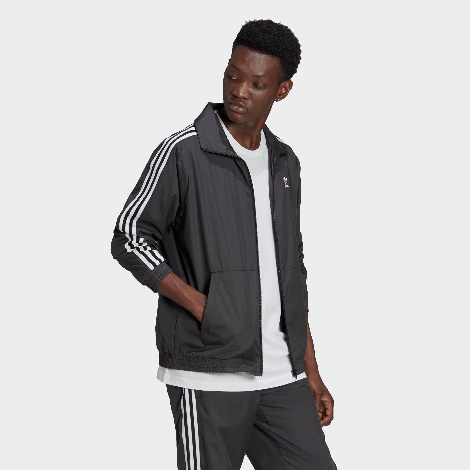 adidas originals three stripe track jacket in black