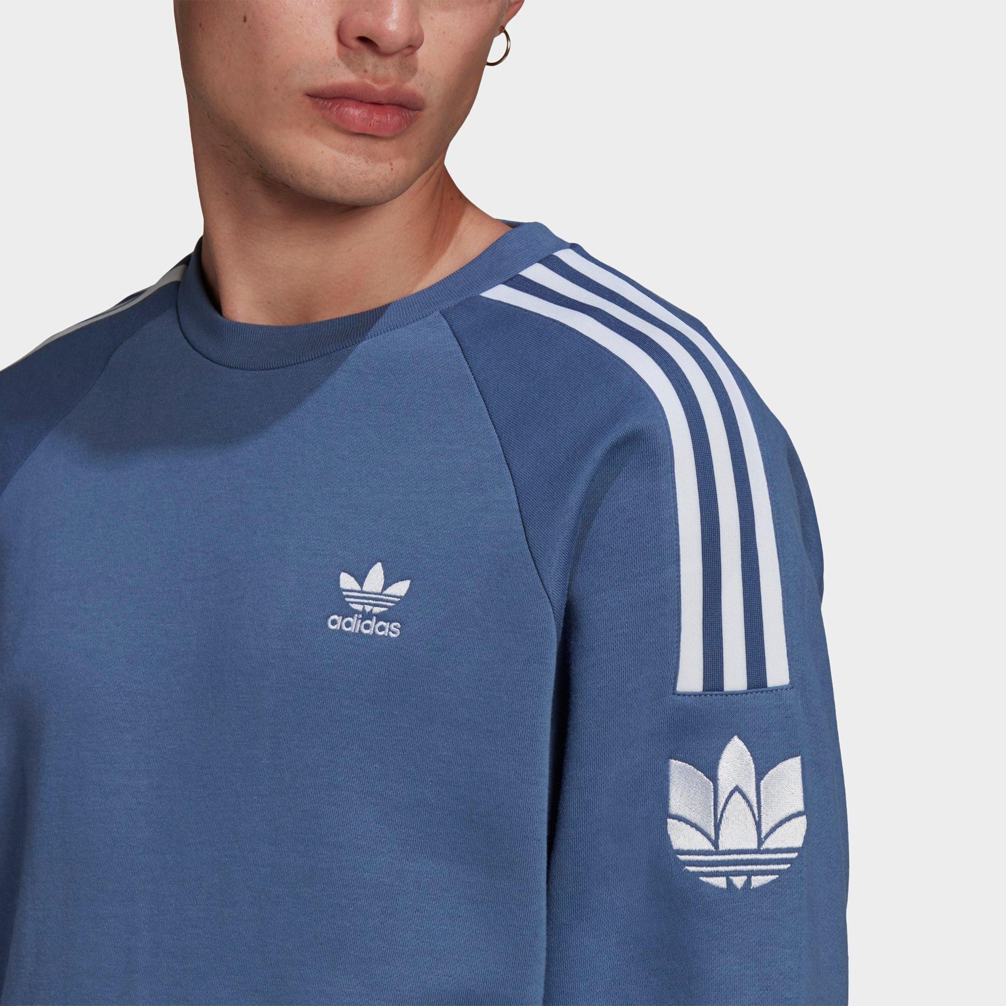 adidas three stripe crew neck sweatshirt