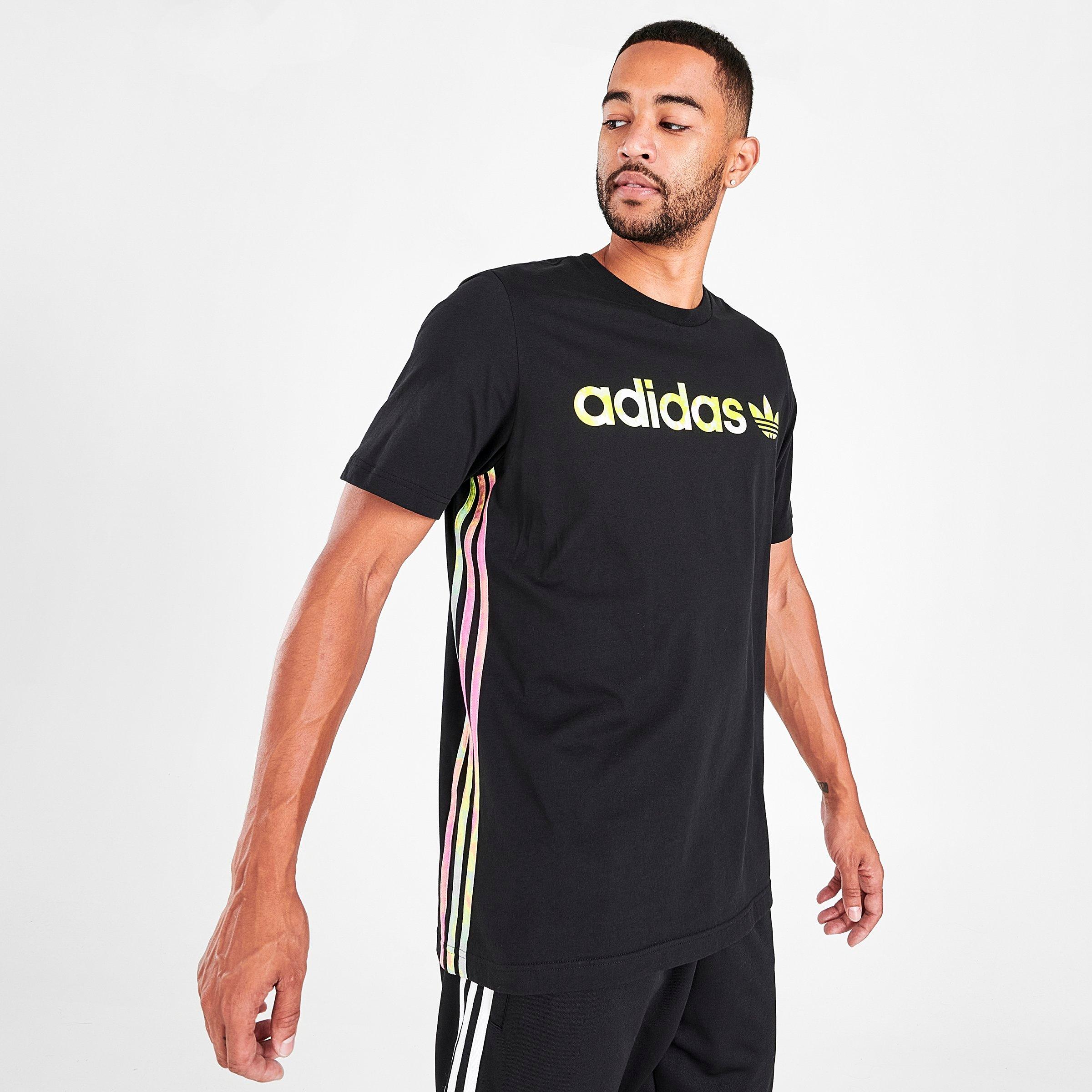 three stripes adidas shirt