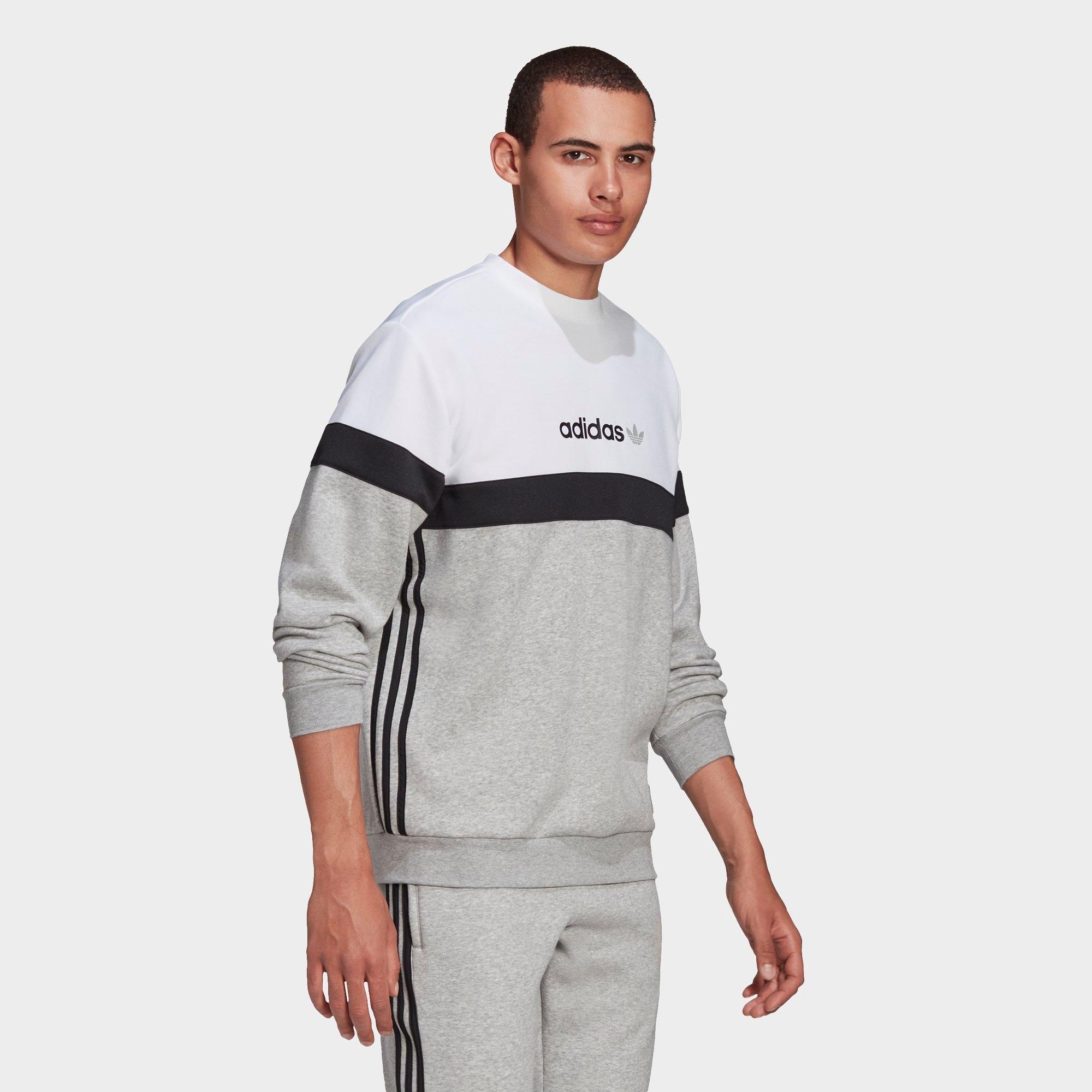adidas originals linear fleece crew sweatshirt