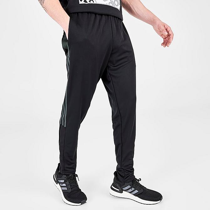 Back Left view of Men's adidas Tiro 21 Track Pants in Black/Solid Grey Click to zoom