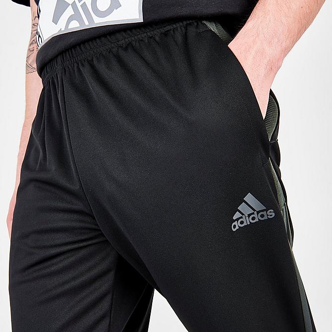 On Model 5 view of Men's adidas Tiro 21 Track Pants in Black/Solid Grey Click to zoom