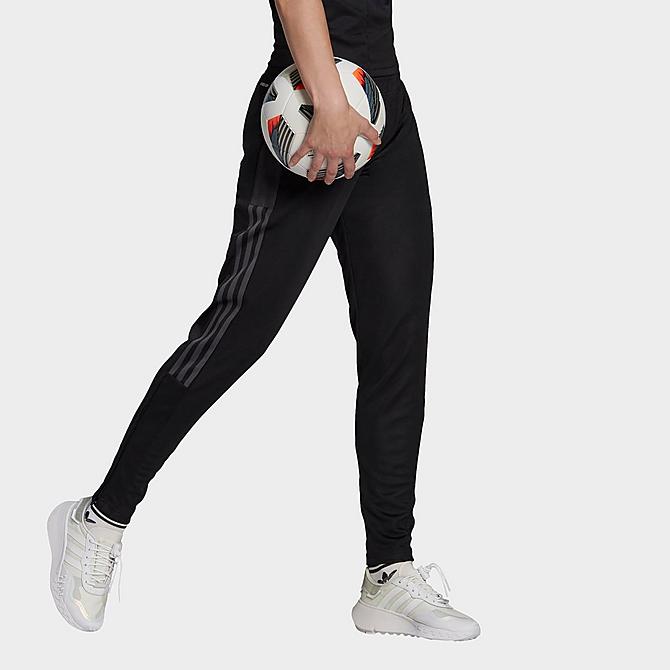 Front Three Quarter view of Women's adidas Tiro 21 Track Pants in Black Click to zoom