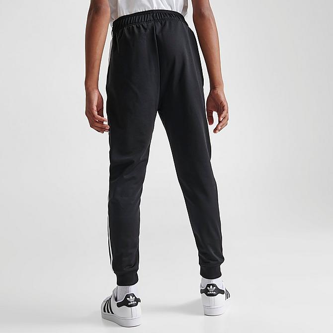 Back Right view of Kids' adidas Originals Adicolor SST Jogger Track Pants in Black/White Click to zoom