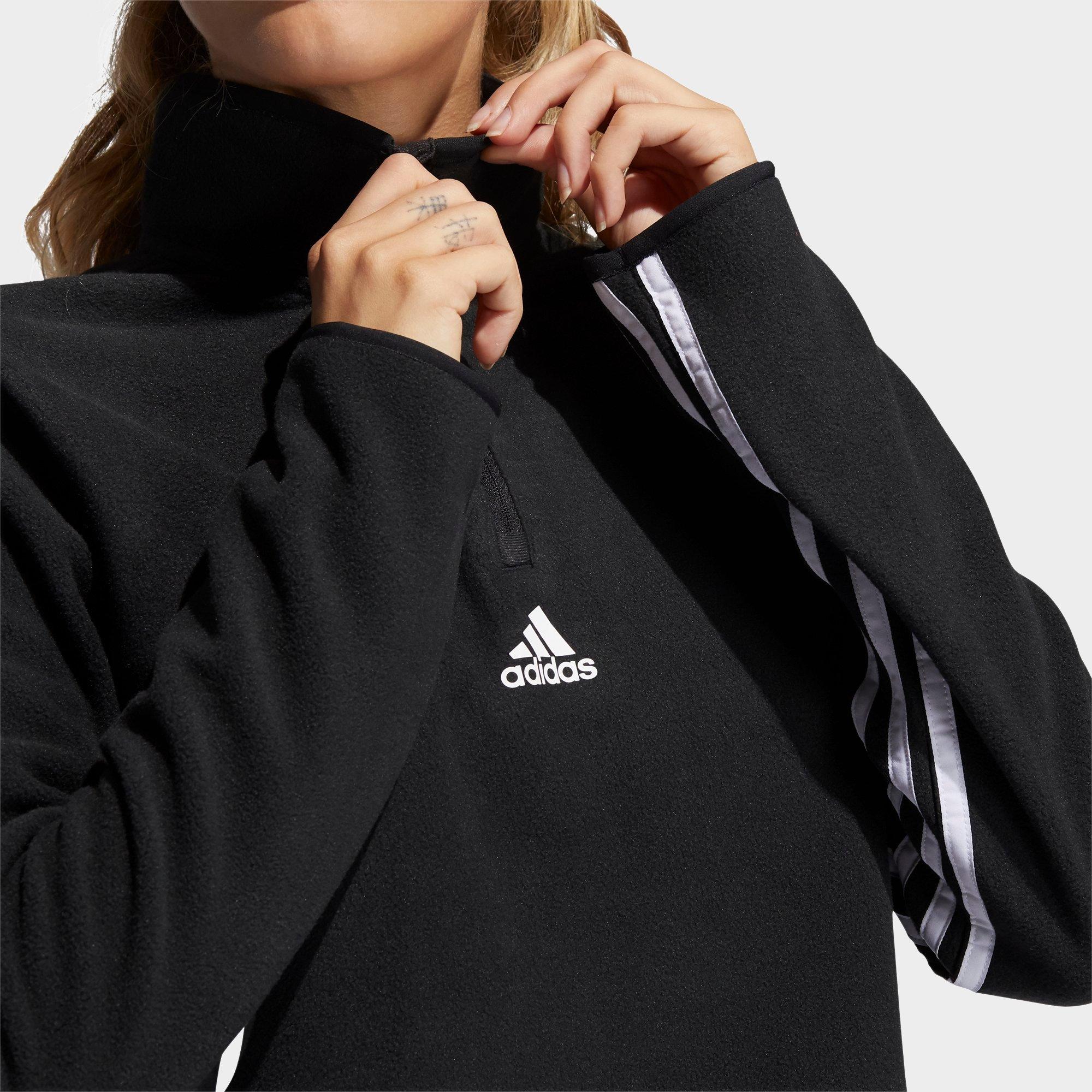 adidas striped half zip