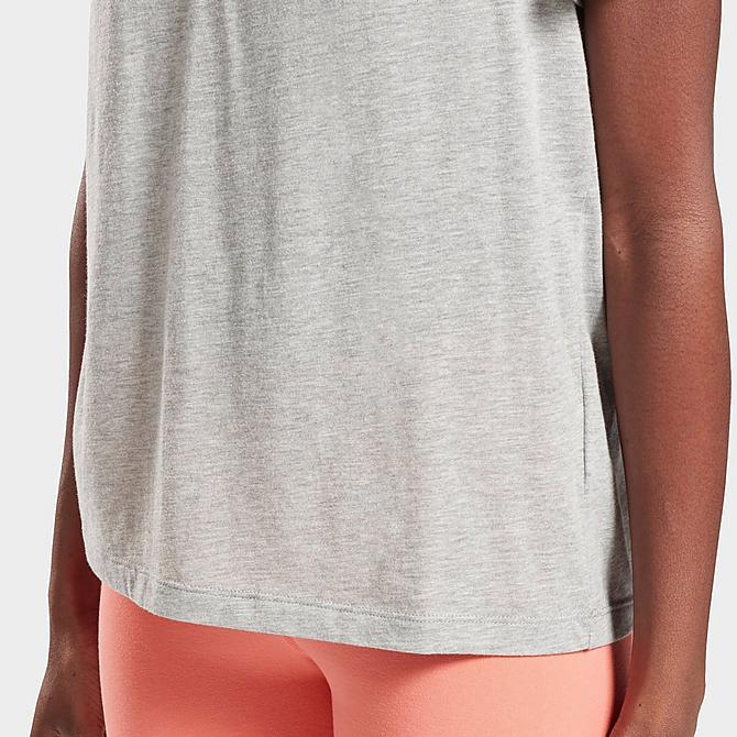 On Model 5 view of Women's Reebok Identity Logo T-Shirt in Medium Grey Heather Click to zoom
