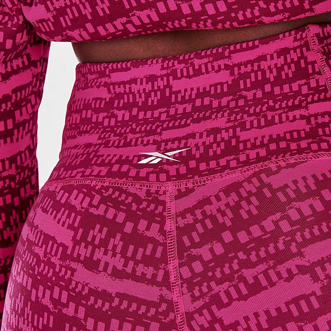 On Model 5 view of Women's Reebok MYT Training Leggings in Pursuit Pink Click to zoom