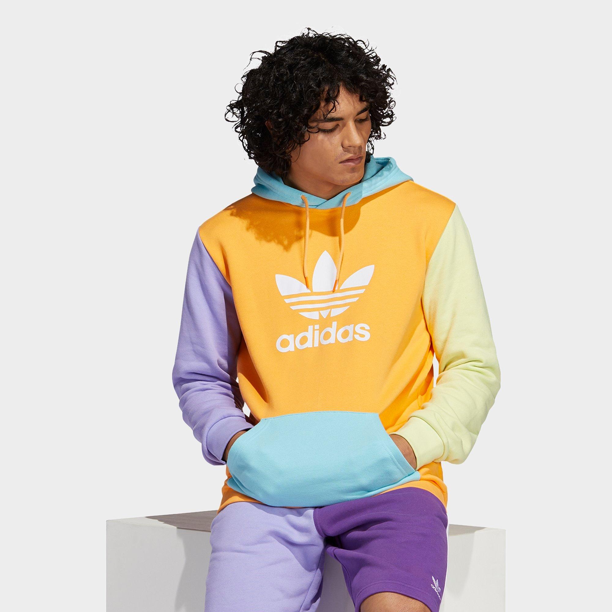 orange adidas trefoil hoodie