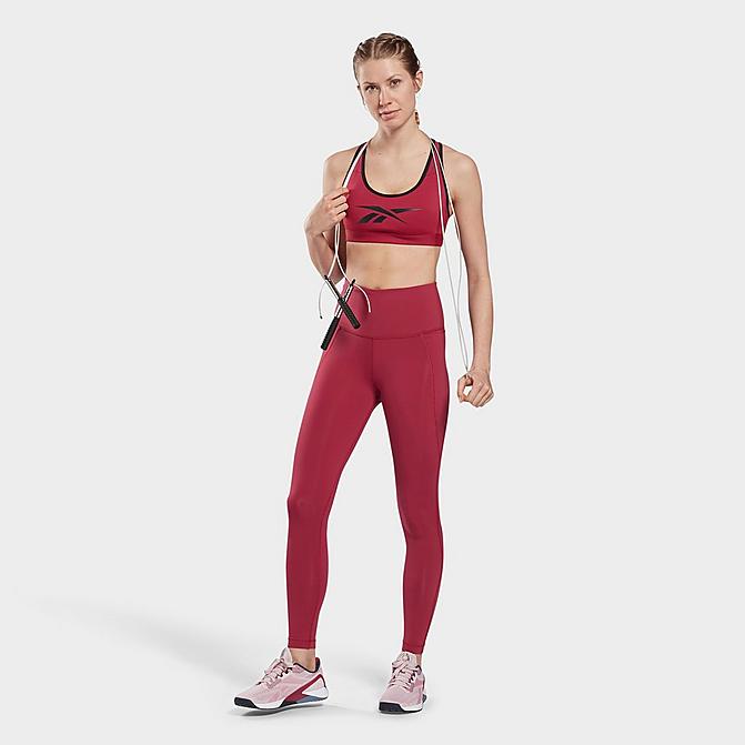 Front view of Women's Reebok Lux High-Rise Training Leggings in Punch Berry Click to zoom