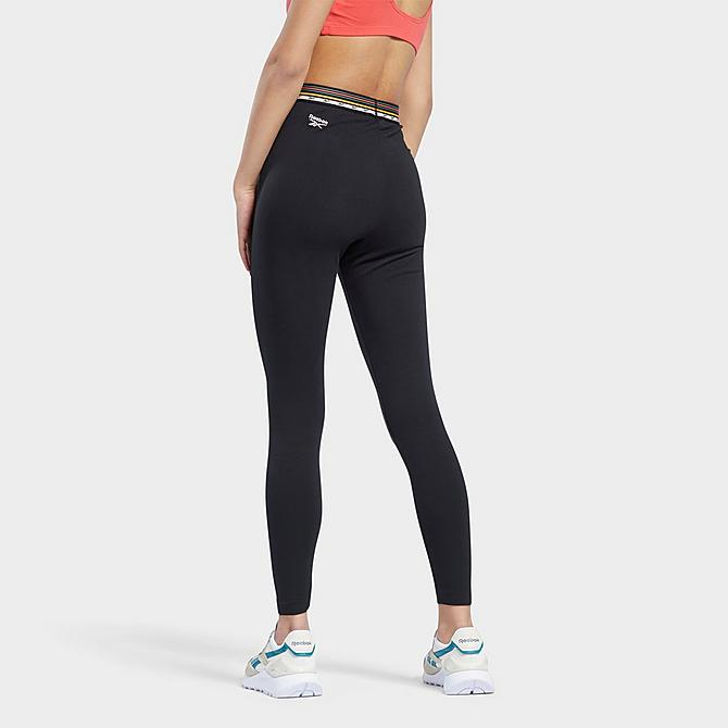 Back Left view of Women's Reebok Classics Camping High-Rise Leggings in Black Click to zoom