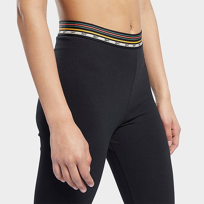 Back Right view of Women's Reebok Classics Camping High-Rise Leggings in Black Click to zoom