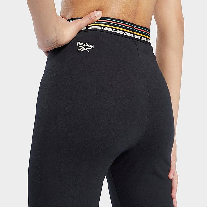 On Model 5 view of Women's Reebok Classics Camping High-Rise Leggings in Black Click to zoom