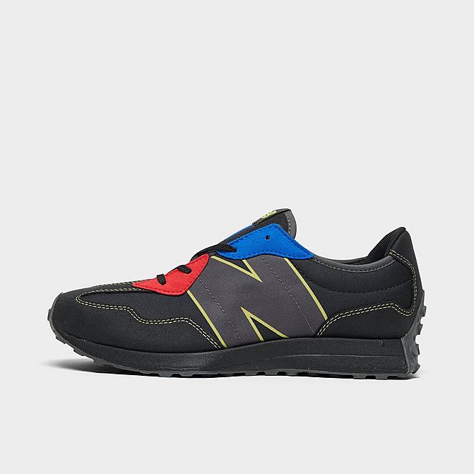 Right view of Big Kids' New Balance 327 Casual Shoes in Black/Red/Blue Click to zoom