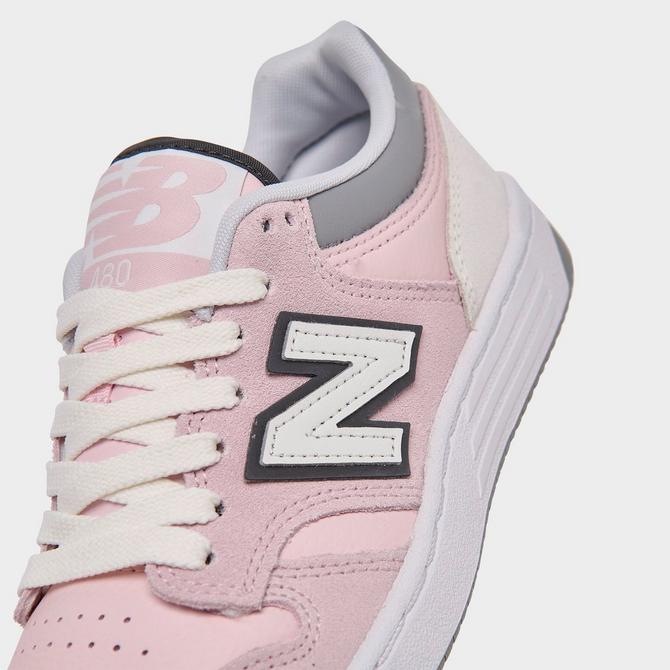 Front view of Big Kids' New Balance 480 Casual Shoes in Twilight Haze/Rose Sugar Click to zoom