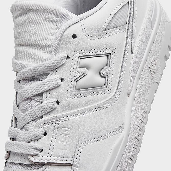 Front view of Big Kids' New Balance 550 Casual Shoes in White/White Click to zoom