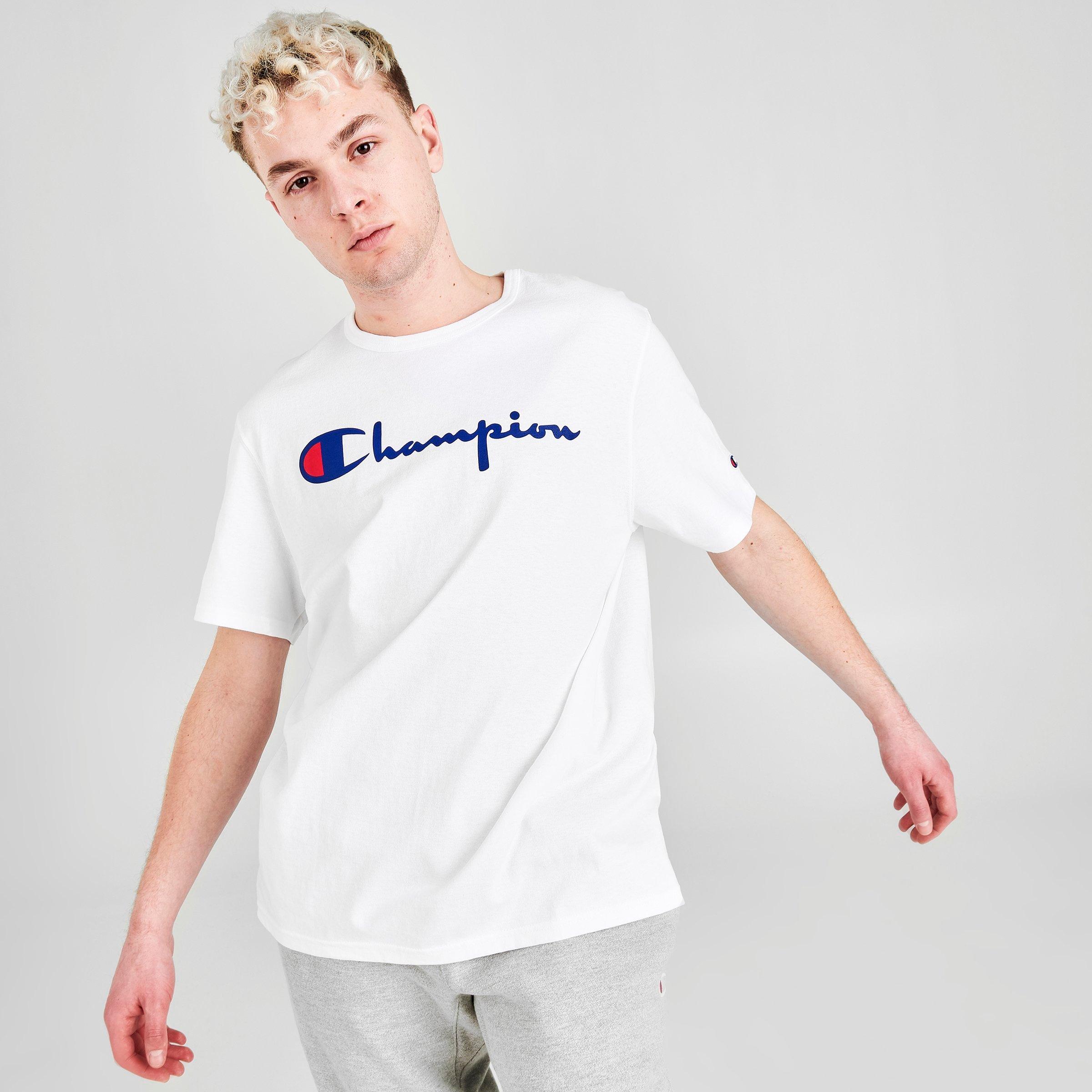 champion white logo t shirt