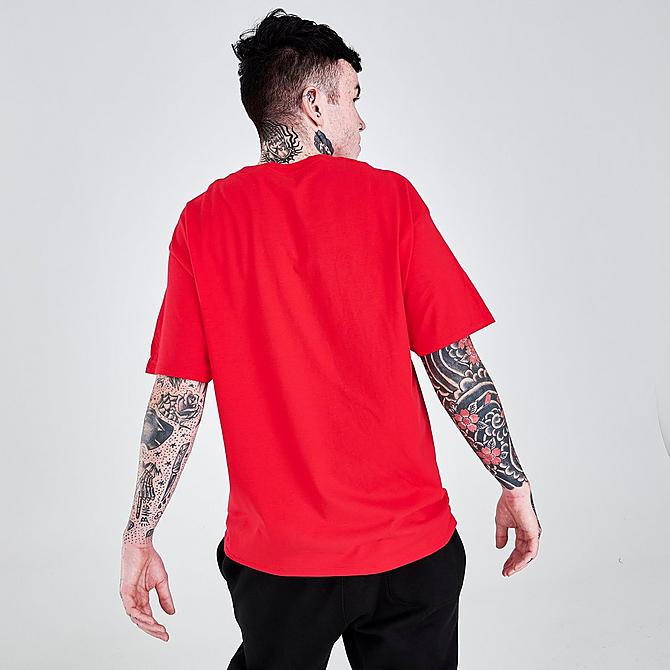 Back Right view of Men's Champion Tab Graphic T-Shirt in Red Click to zoom