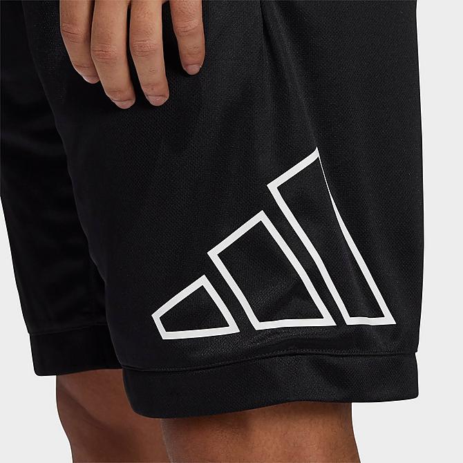 On Model 5 view of Men's adidas Big Logo Shorts in Black Click to zoom