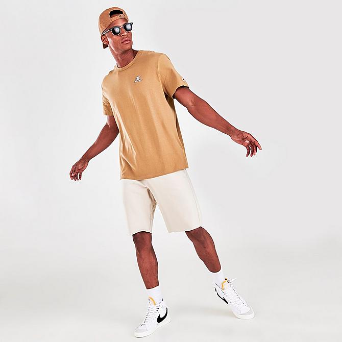 Front Three Quarter view of Men's Champion Classic Short Sleeve T-Shirt in Wheat Click to zoom