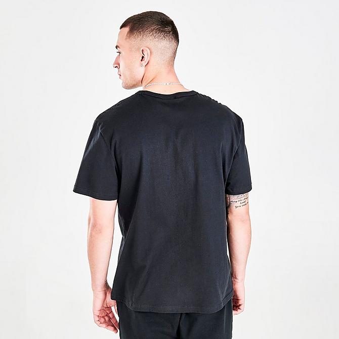 Back Right view of Men's Champion Box Logo Short-Sleeve T-Shirt in Black Click to zoom