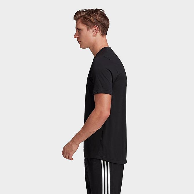 Back Left view of Men's adidas AEROREADY Designed 2 Move Feelready Sport T-Shirt in Black/White Click to zoom
