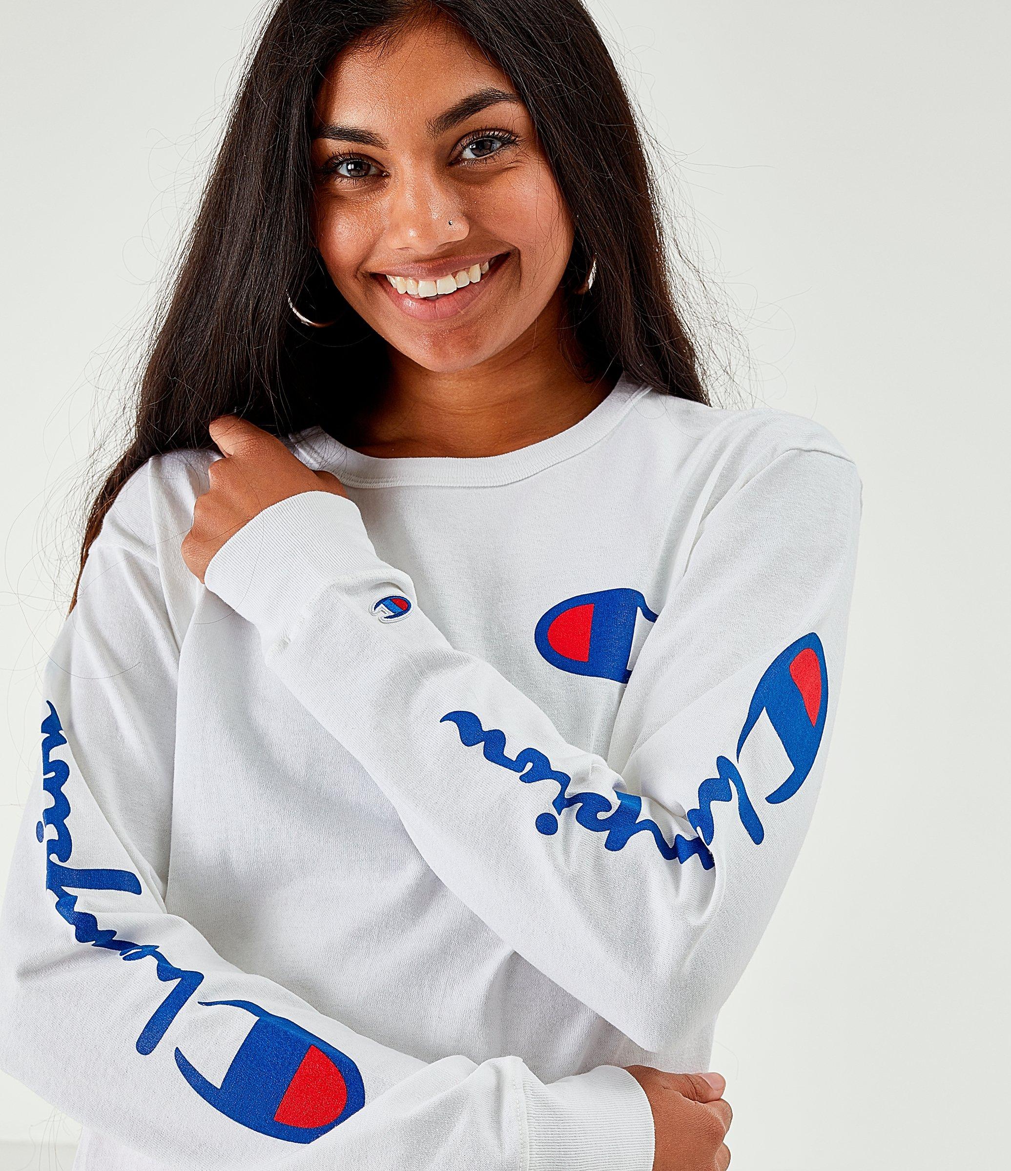 champion shirt womens long sleeve