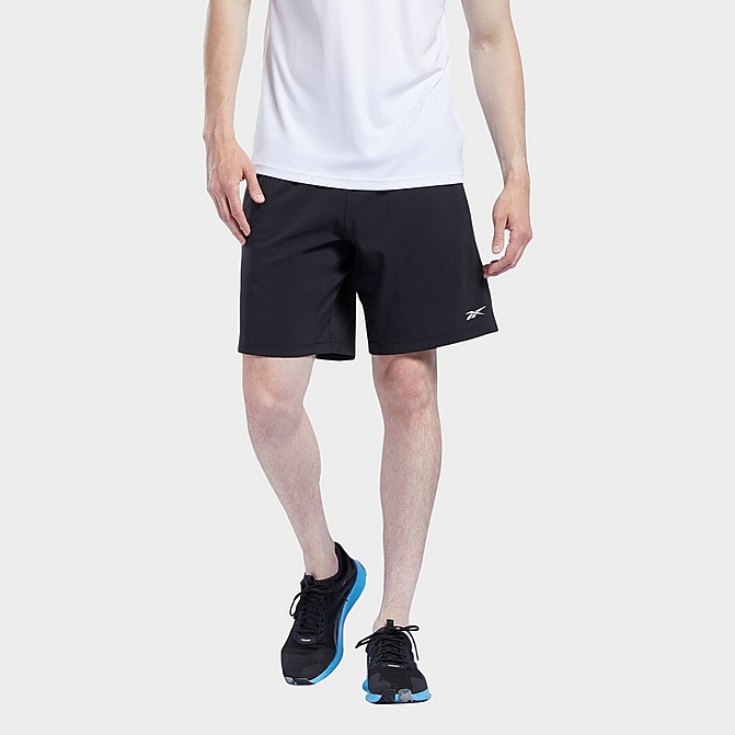 Front view of Men's Reebok Workout Ready Shorts in Black Click to zoom