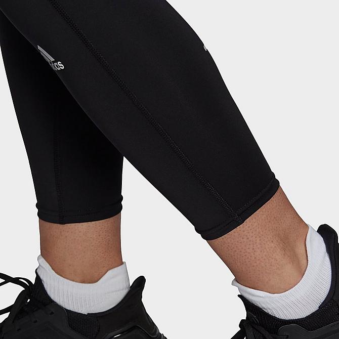 On Model 5 view of Women's adidas Own The Run Cropped Training Tights (Plus Size) in Black Click to zoom