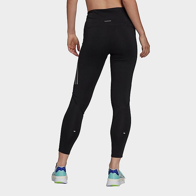 Back Left view of Women's adidas Own The Run Cropped Running Leggings in Black Click to zoom